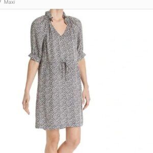 Rebecca‎ Taylor 100% Silk Ditzy Floral Navy Print Dress Size 10